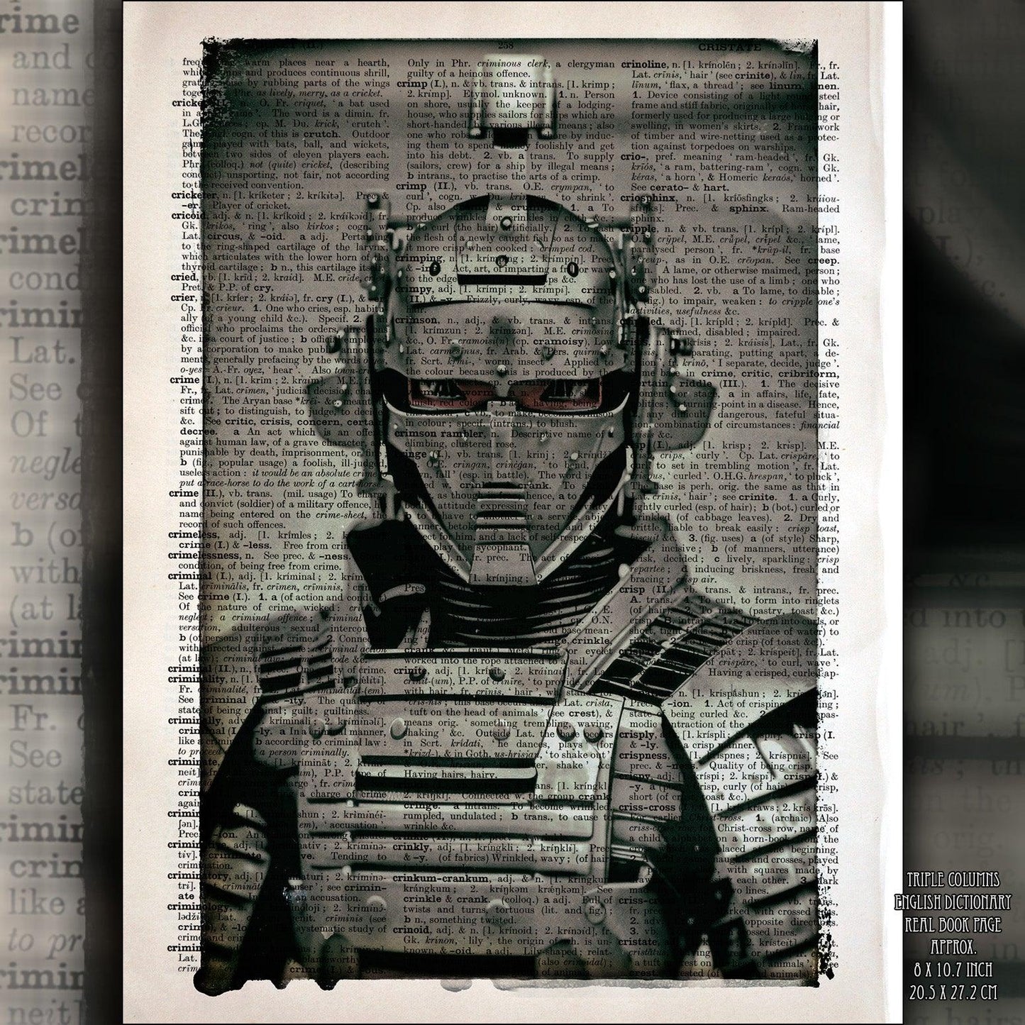 The Steampunk Ronin: A Samurai's Last Stand - Victorian Gothic Art on Vintage Dictionary Page - ArtCursor