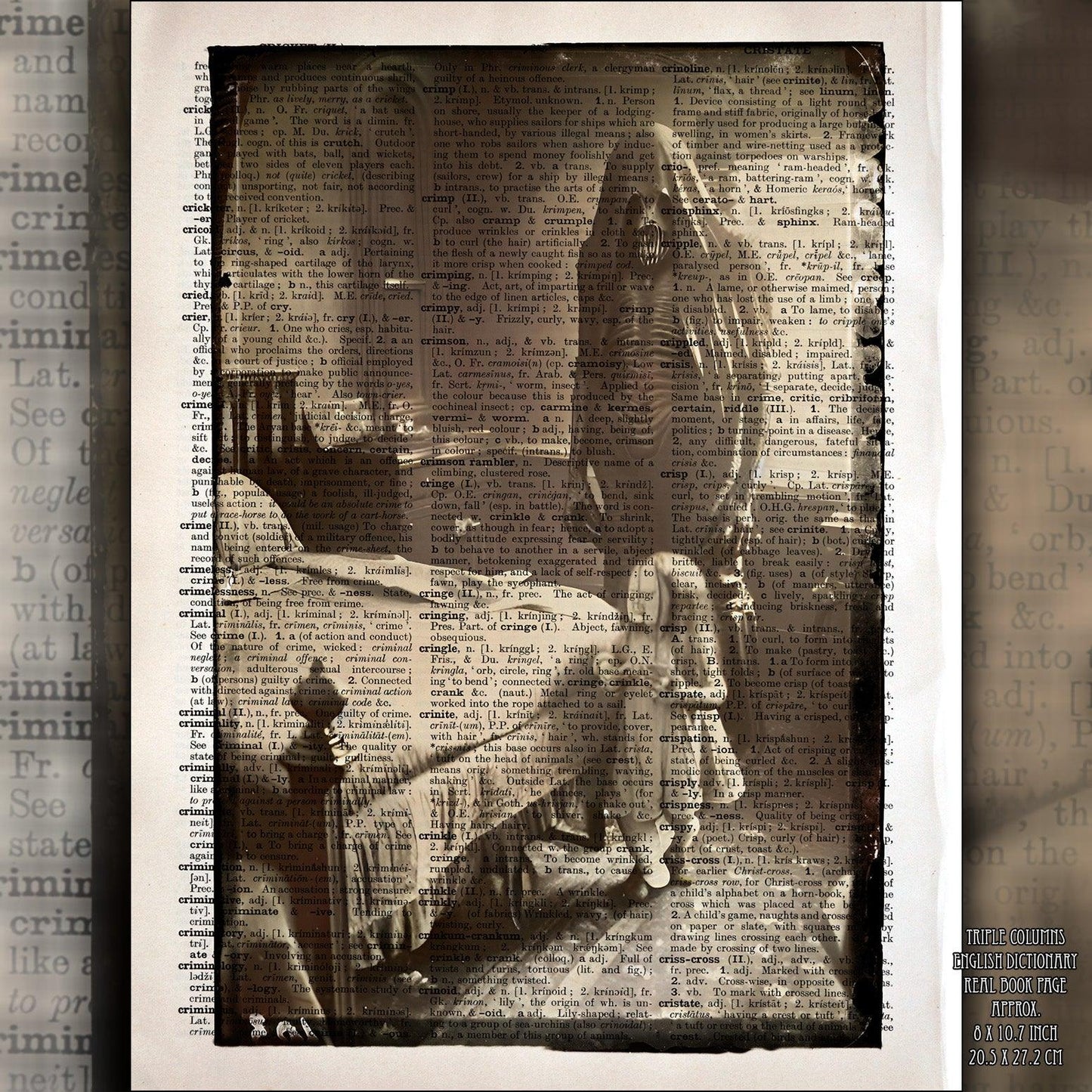 Child of Nightmares - Victorian Gothic Art on Vintage Dictionary Page - ArtCursor