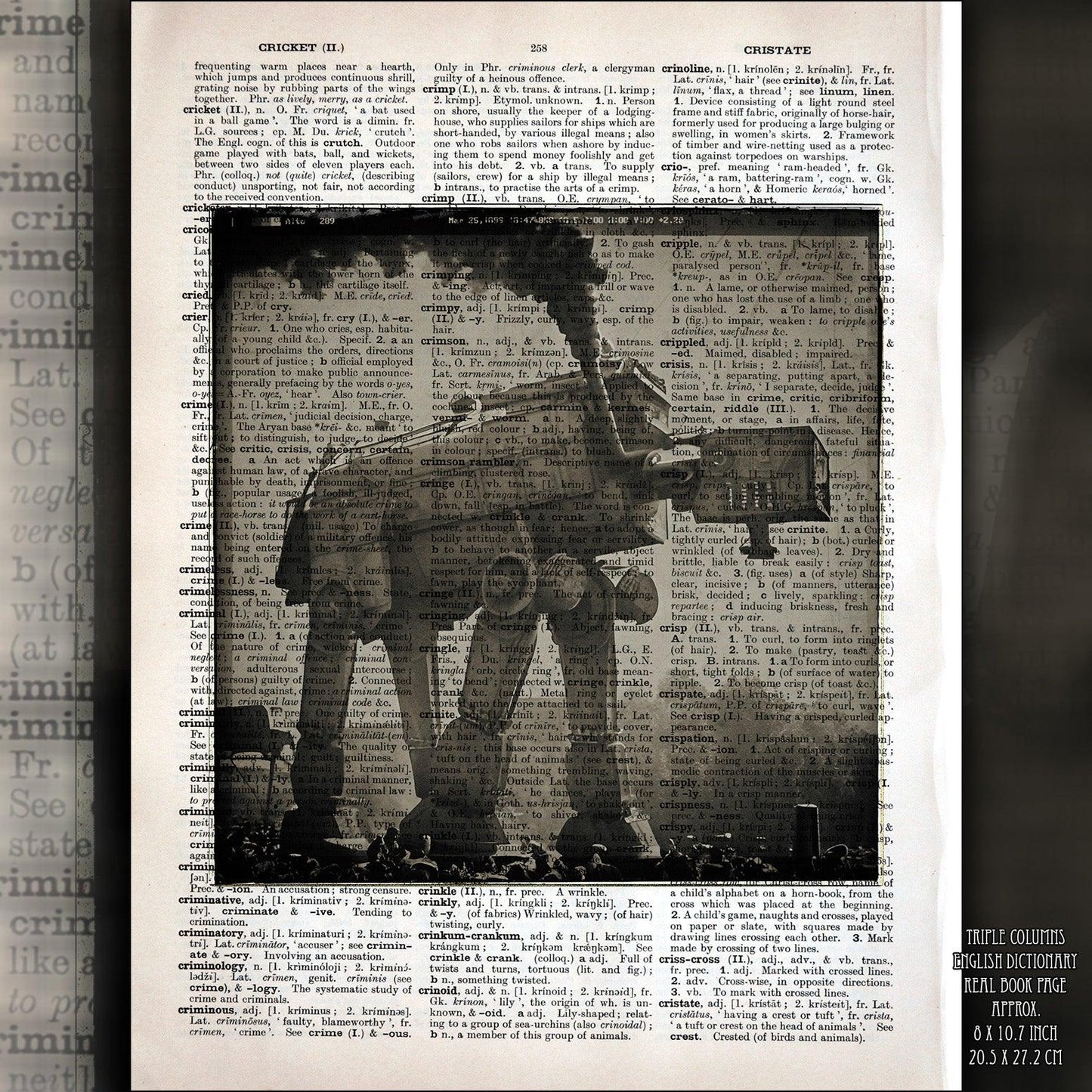 25 MARCH 1899 STEAM-POWERED AT-AT - Victorian Gothic Art on Vintage Dictionary Page - ArtCursor