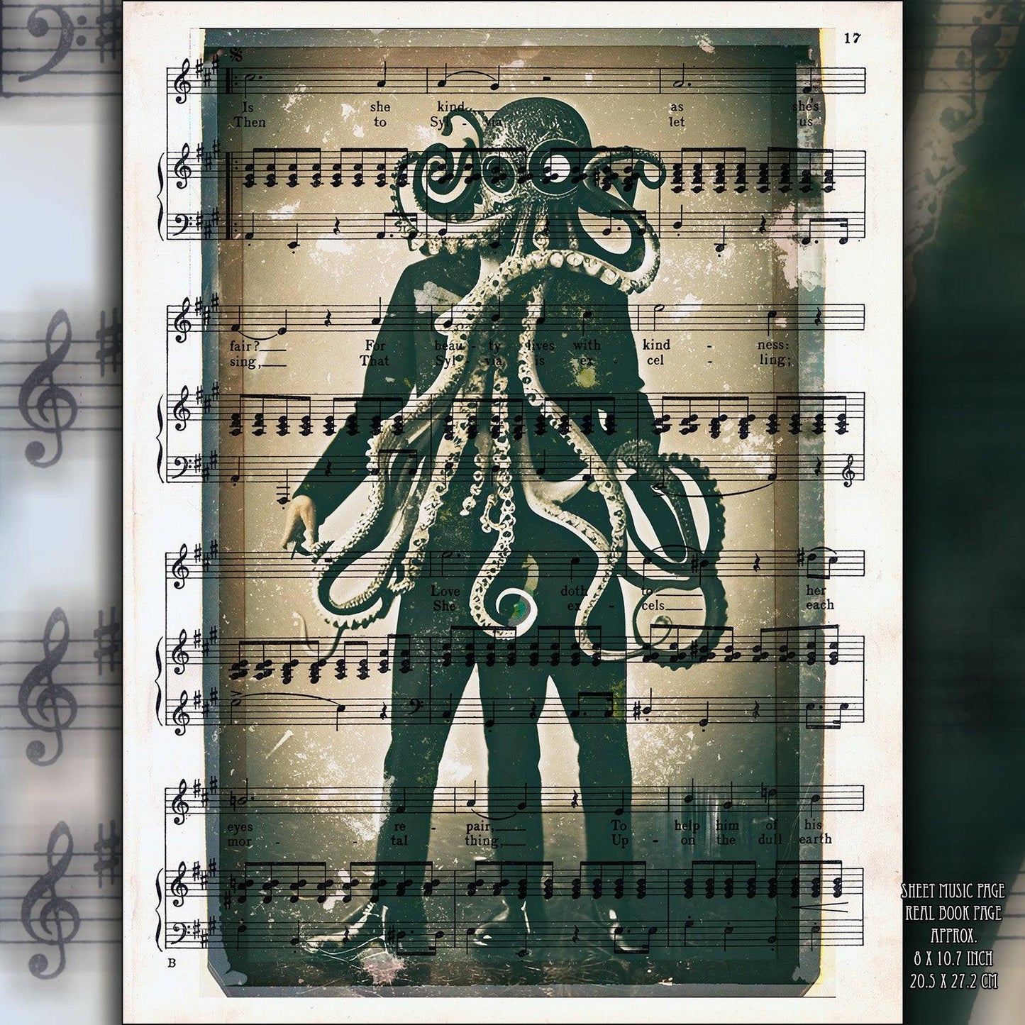 The Cthulhu Corps - Victorian Gothic Art on Vintage Dictionary Page - ArtCursor