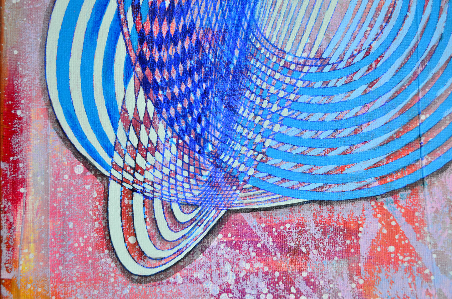 Abstract composition with circles and lines drawing