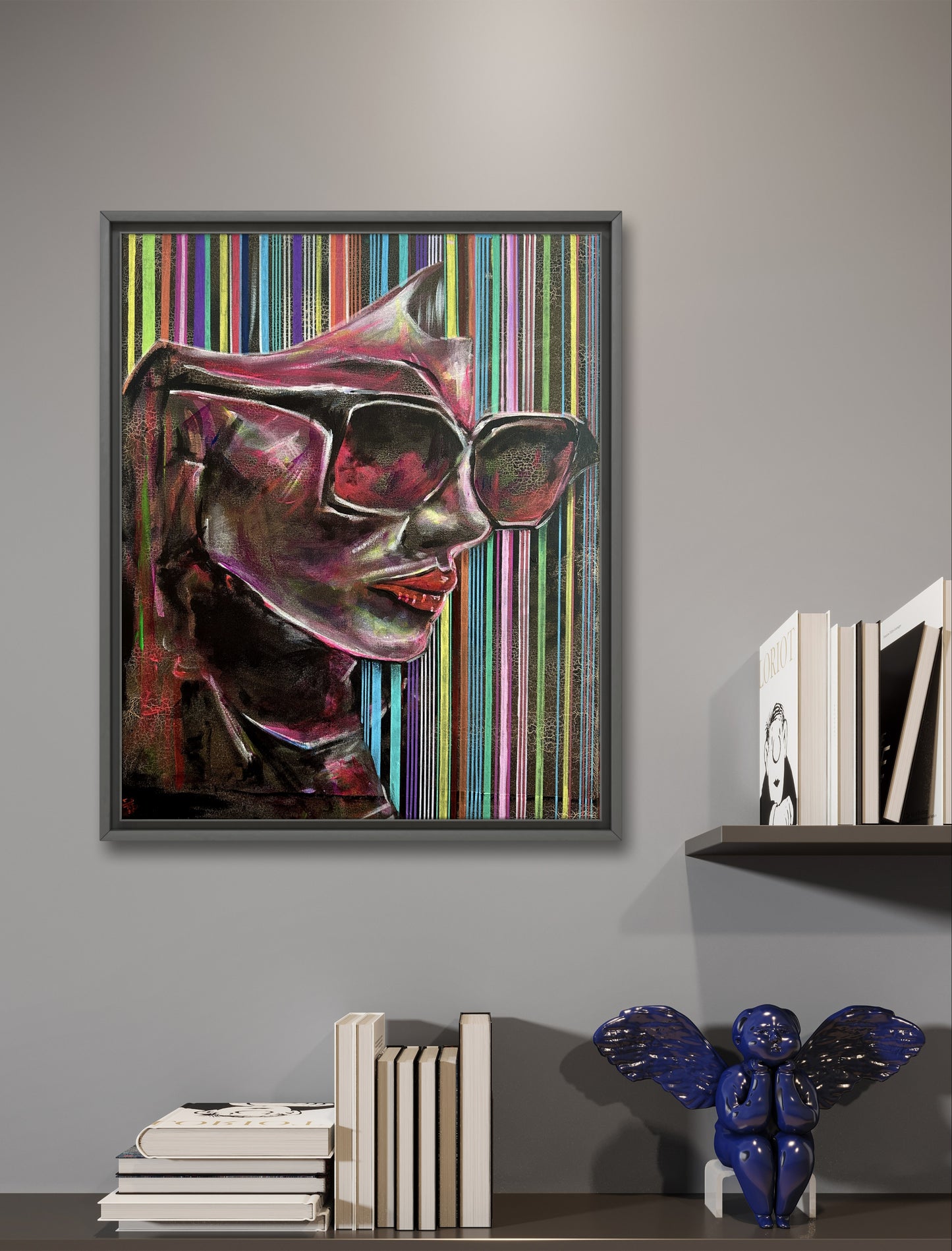 Retro synthwave aesthetic home decor