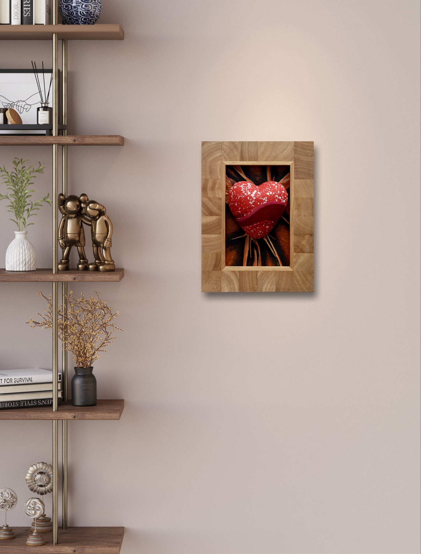 Small framed leather artwork for elegant and stylish interior design