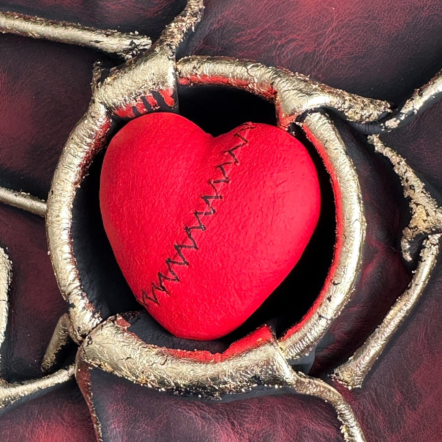 Modern Home Decor - Upcycled Leather Art. Give your home a sustainable touch with this one-of-a-kind leather sculpture. Hand-crafted, signed, and framed.