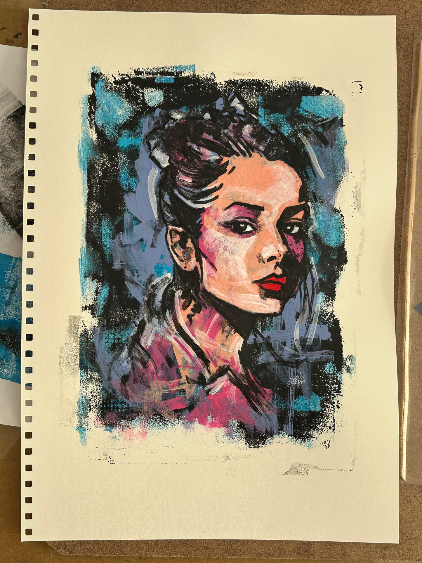 Pretty Woman Contemporary Art – Handmade Pop Art Print, Vibrant Colors, Retro Glam Wall Decor, Limited Edition