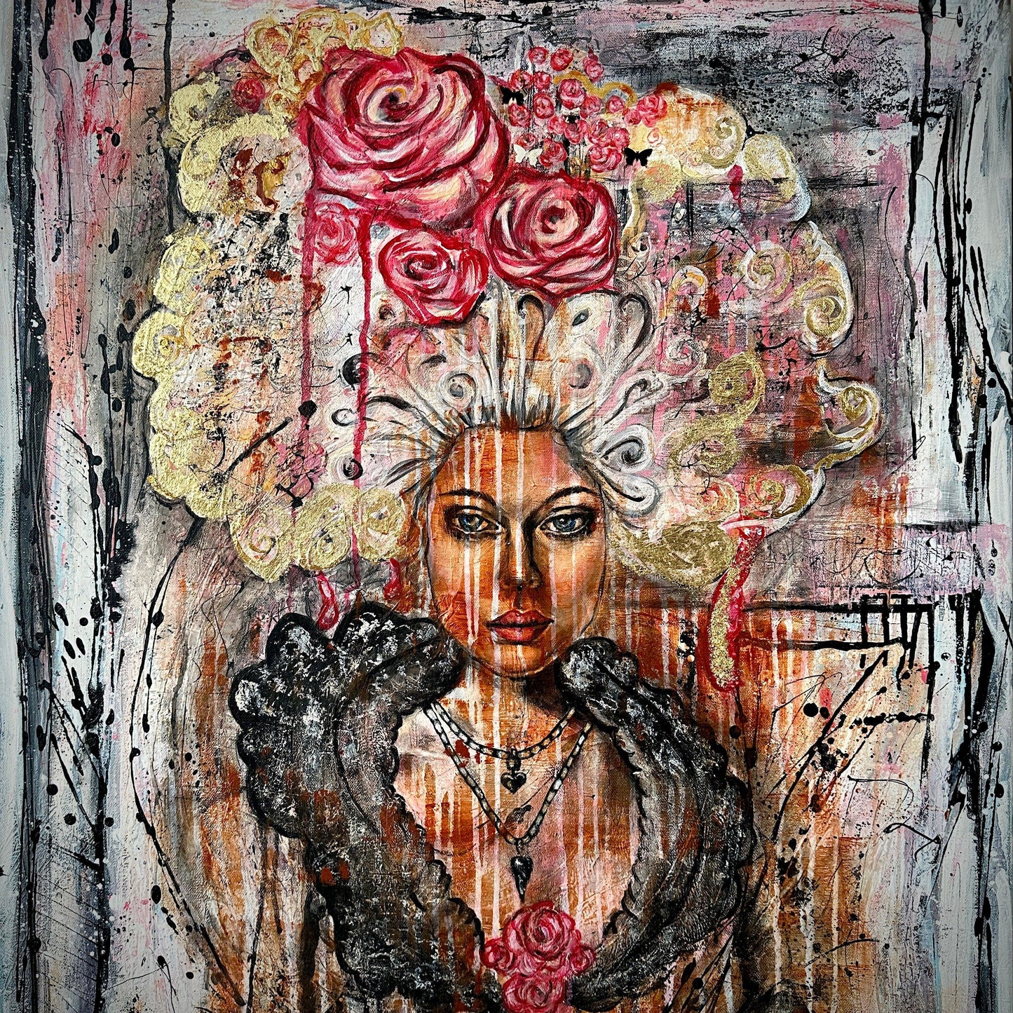 Queen of Spades - Original Painting on Large Canvas - ArtCursor