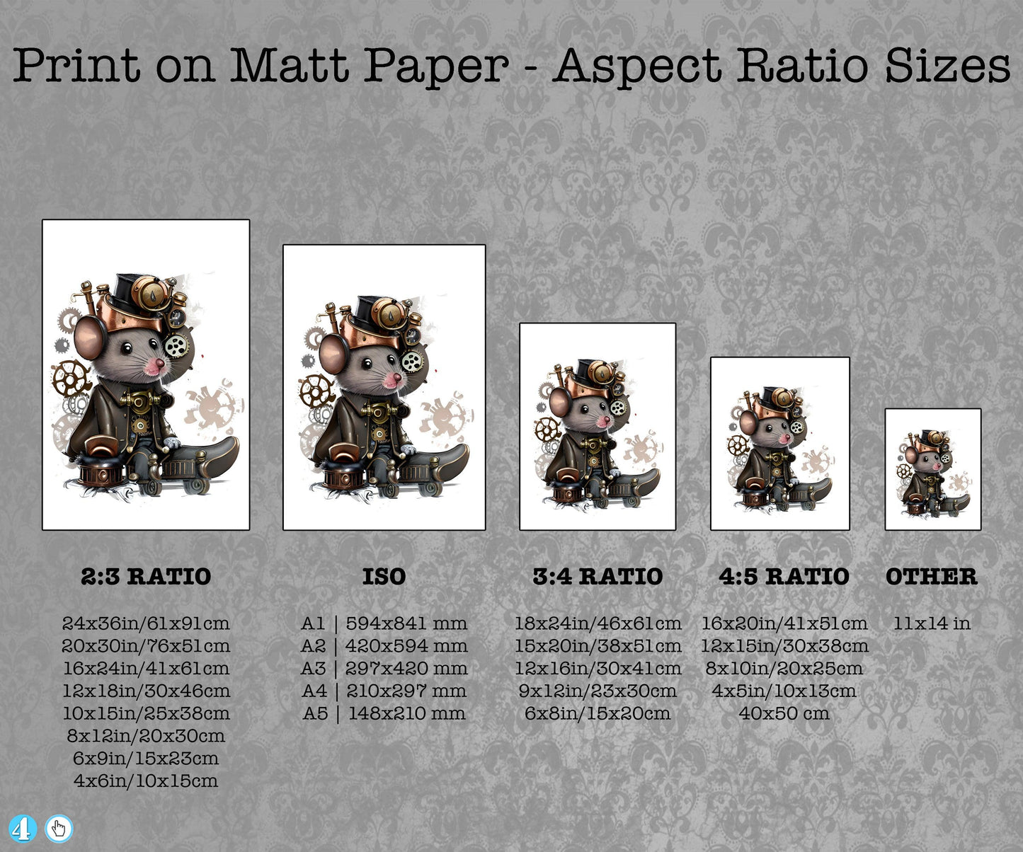 Watchmaker Mouse - Steampunk Dictionary Art Print, Fine Art Print, Funny Animal, Perfect Gift - Steampunk Dictionary Art Print, Fine Art Print, Funny Animal, Perfect Gift - ArtCursor