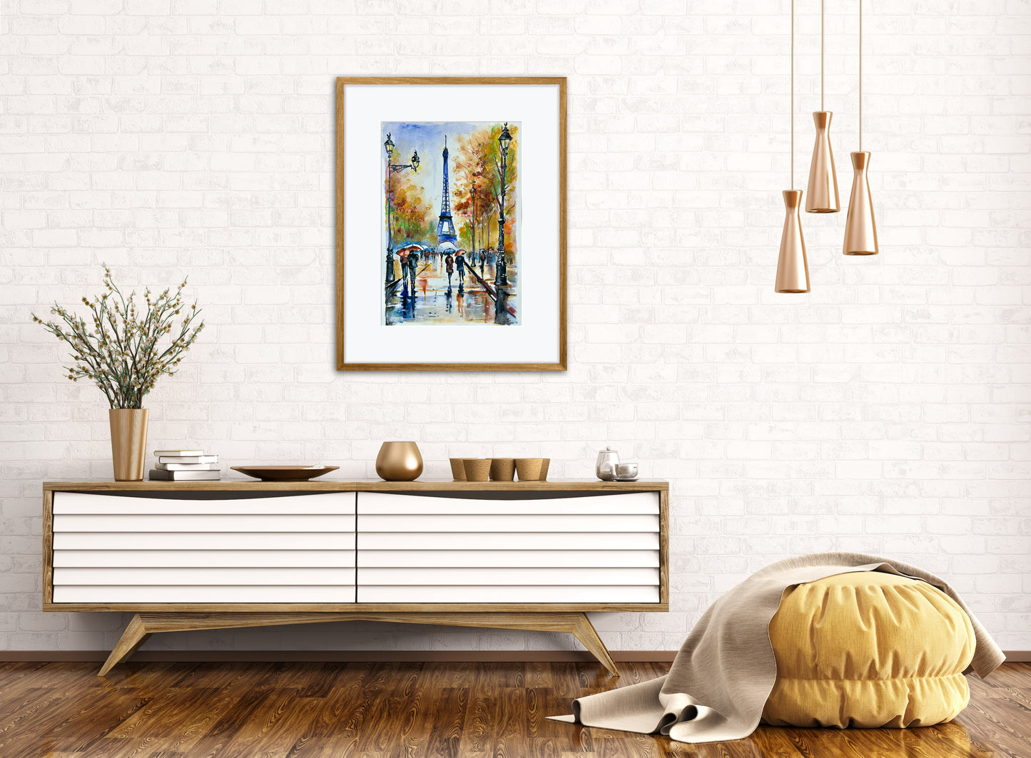 Capture the essence of the city of love with this mesmerizing watercolor artwork of the Eiffel Tower.