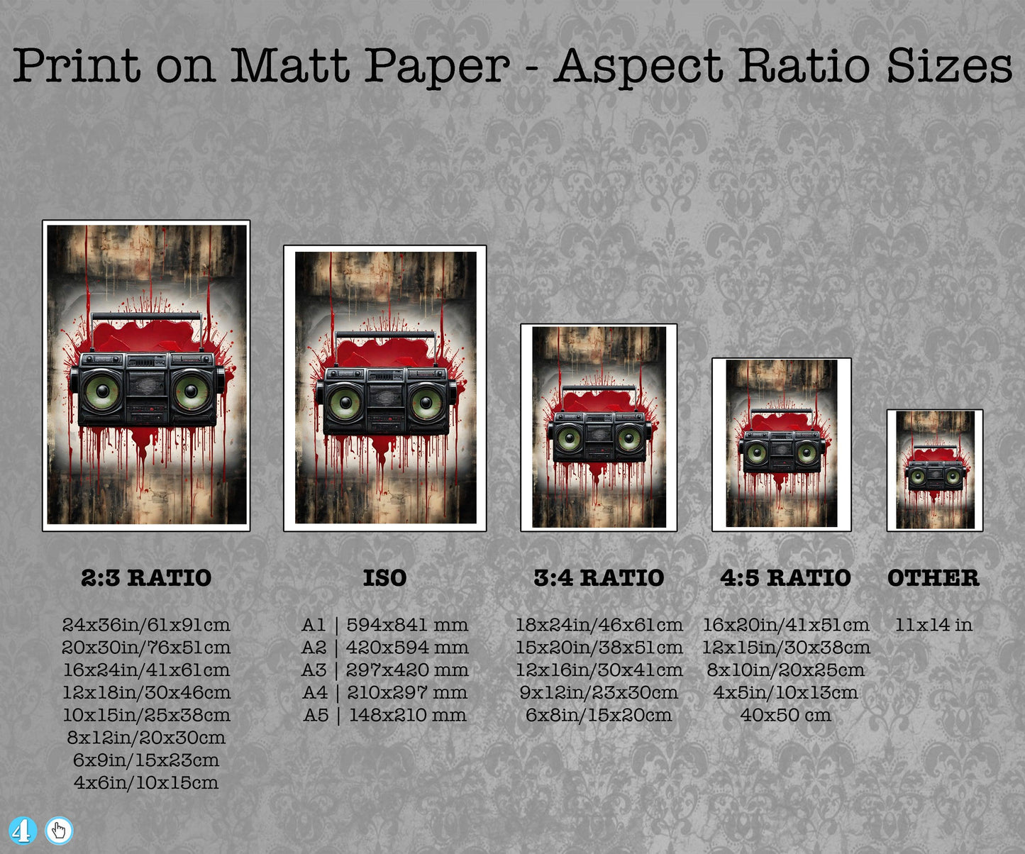 Bloody Melodies: Abstract Boombox Unraveling Haunting Music - ArtCursor