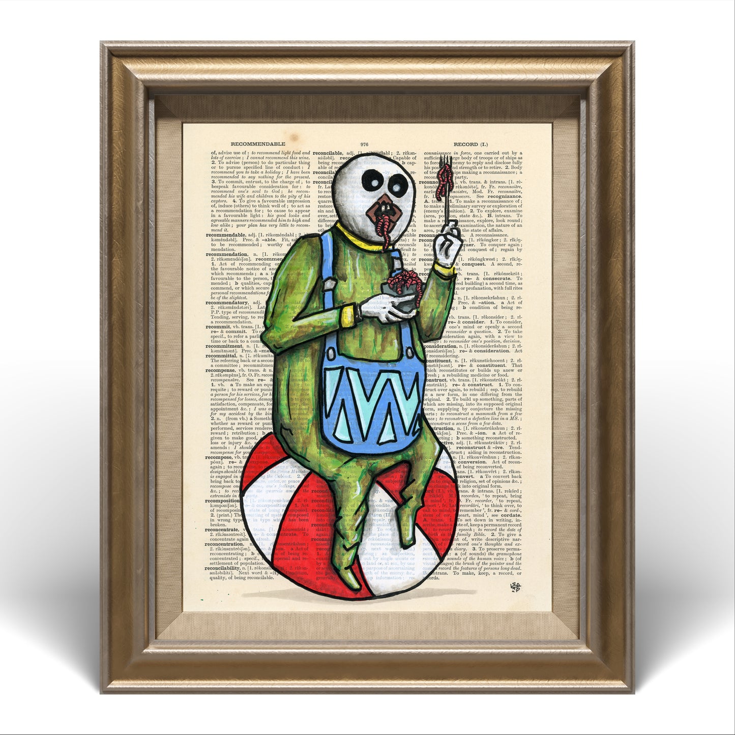 Quirky artwork featuring a peculiar character with a unique sense of humor