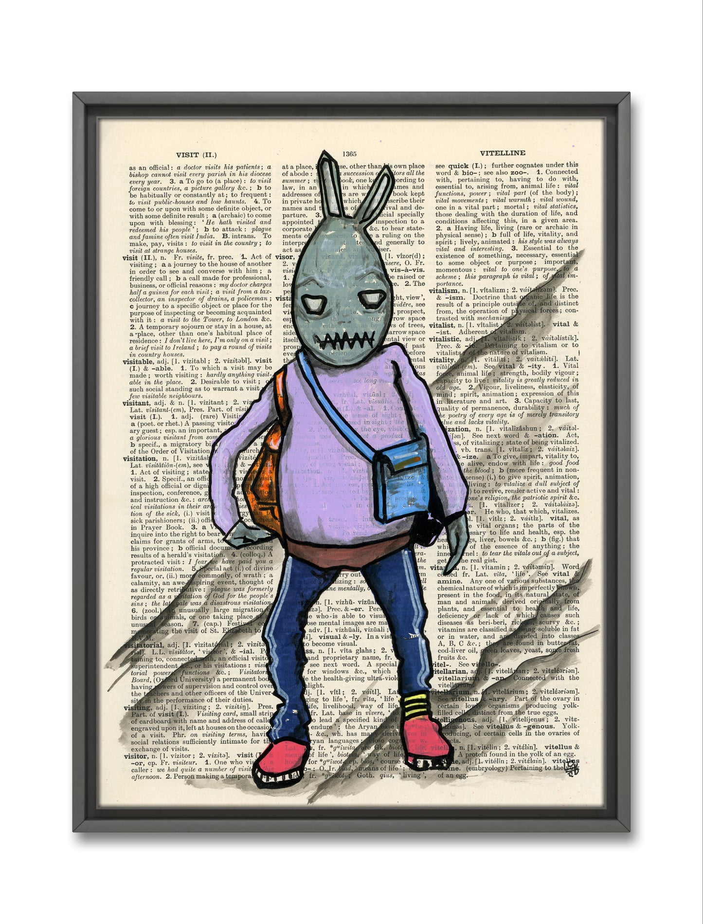 Creepy Bunny Artwork with Marker and Acrylic