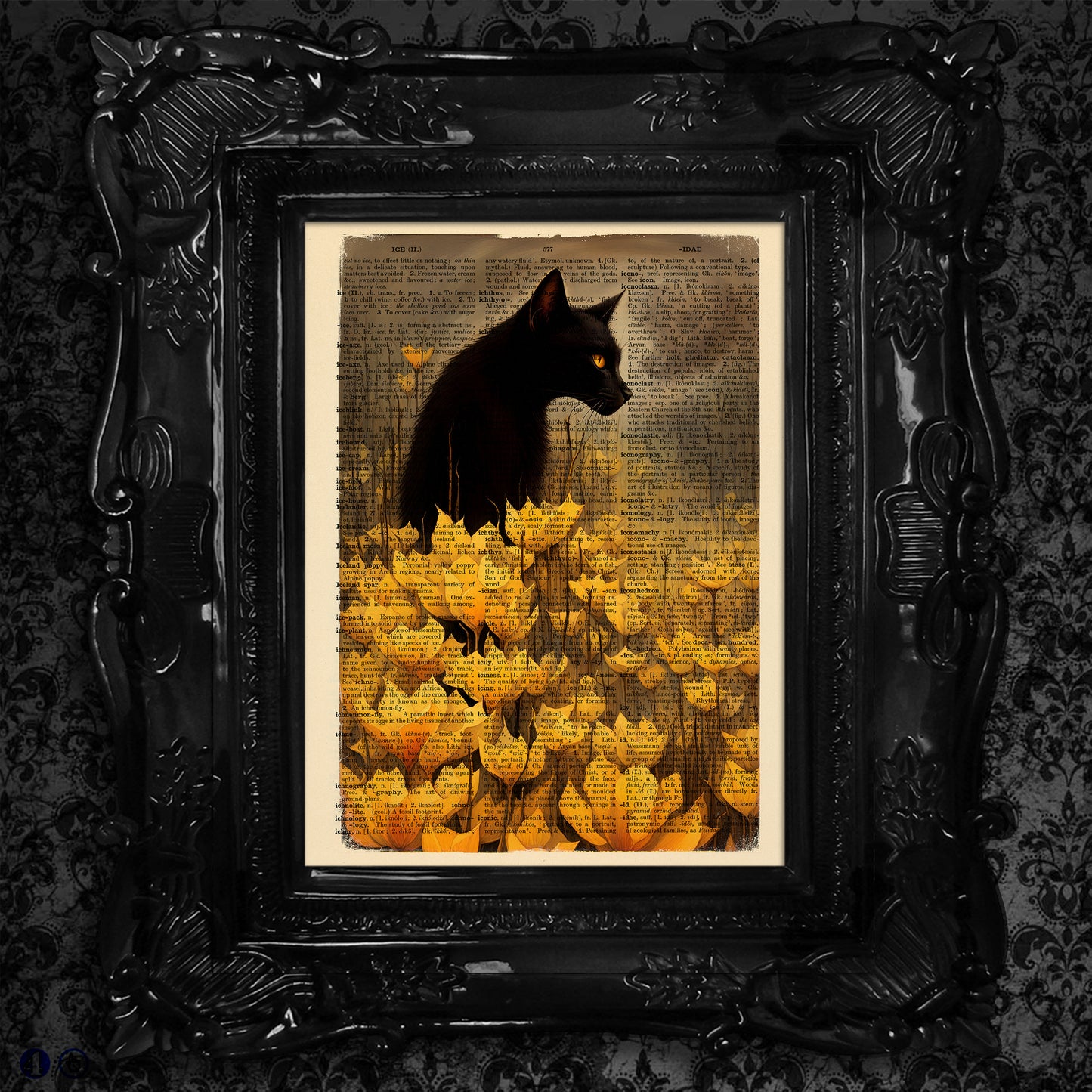 rocky the cat wall art illustration