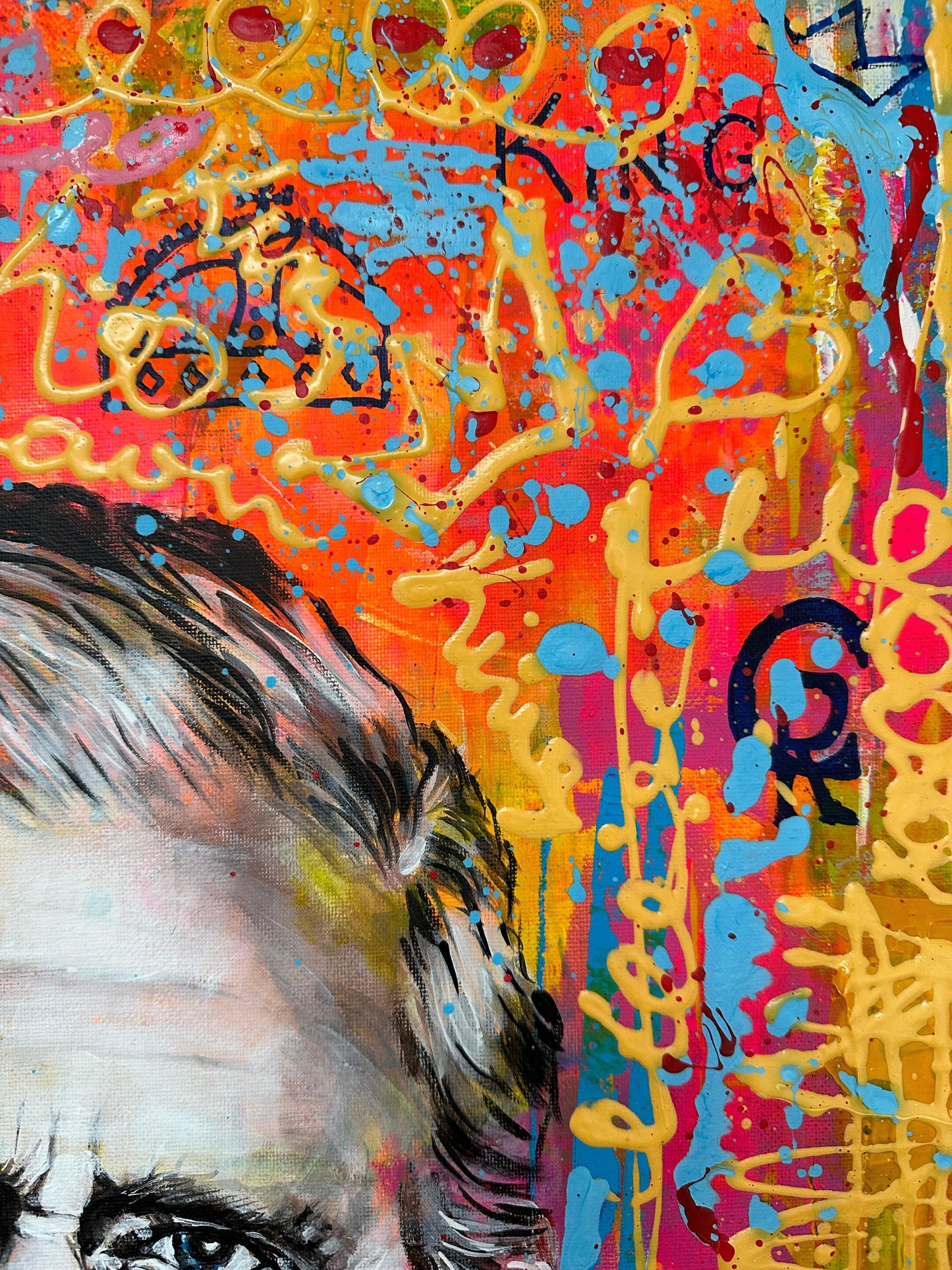 King Charles III - Pop Art Original Modern Portrait Painting Art on Canvas - ArtCursor