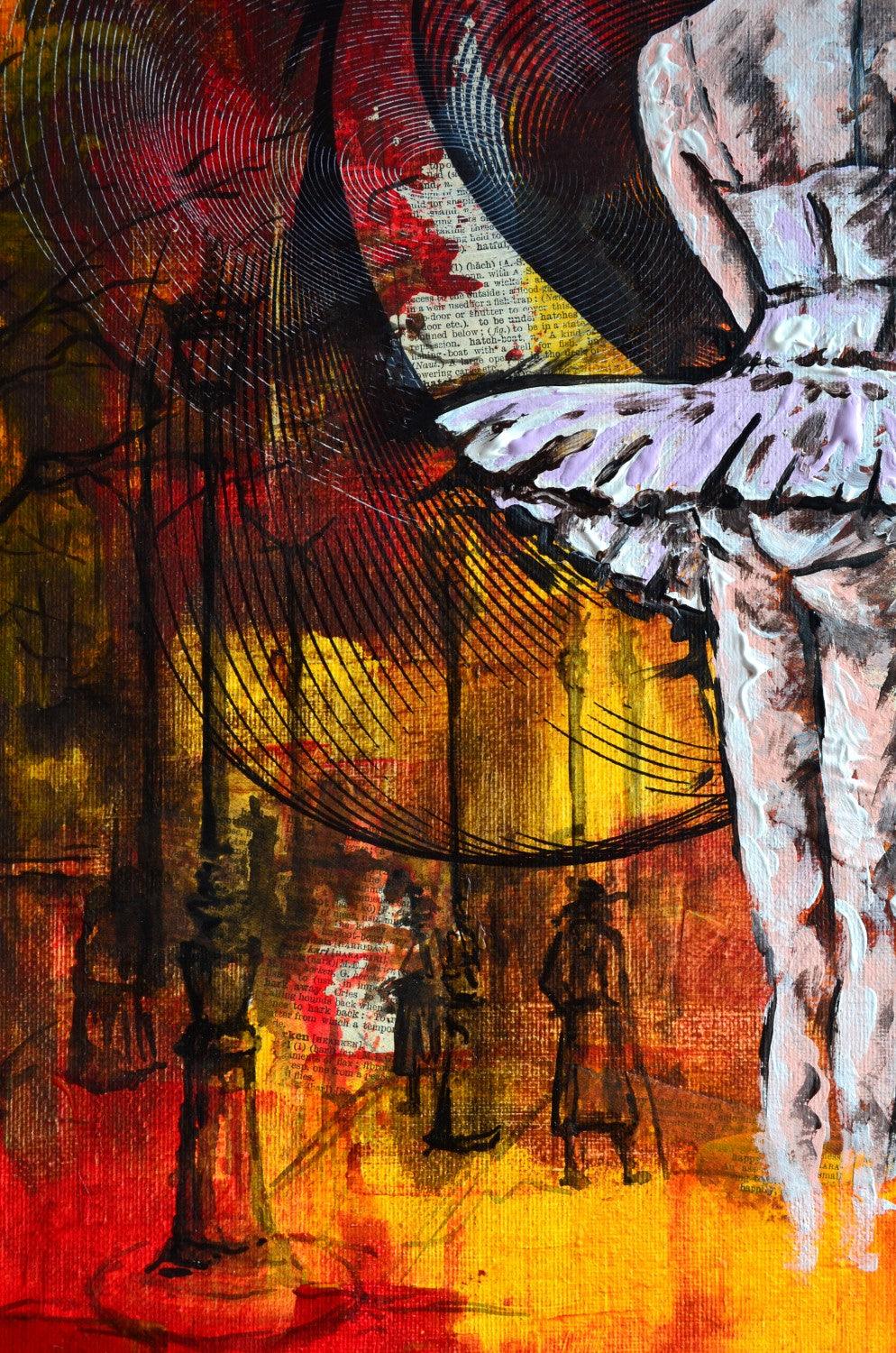 Midnight Ballerina - Original Painting Art on Canvas - ArtCursor