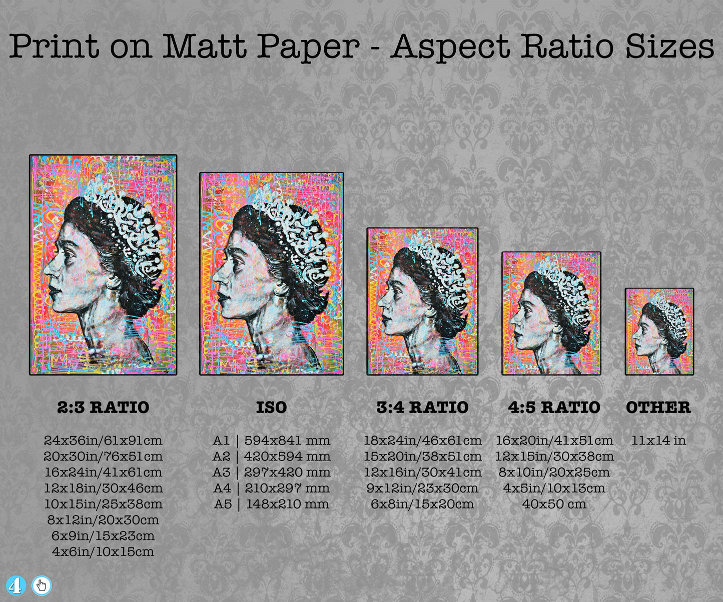 Queen Elizabeth II - Modern Pop Art Portrait Art - ArtCursor