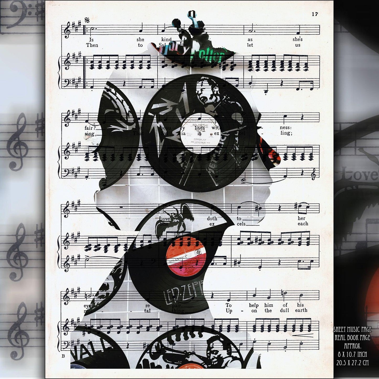 Queen Elizabeth II Vinyl Records Art Poster on Vintage Dictionary Page - ArtCursor