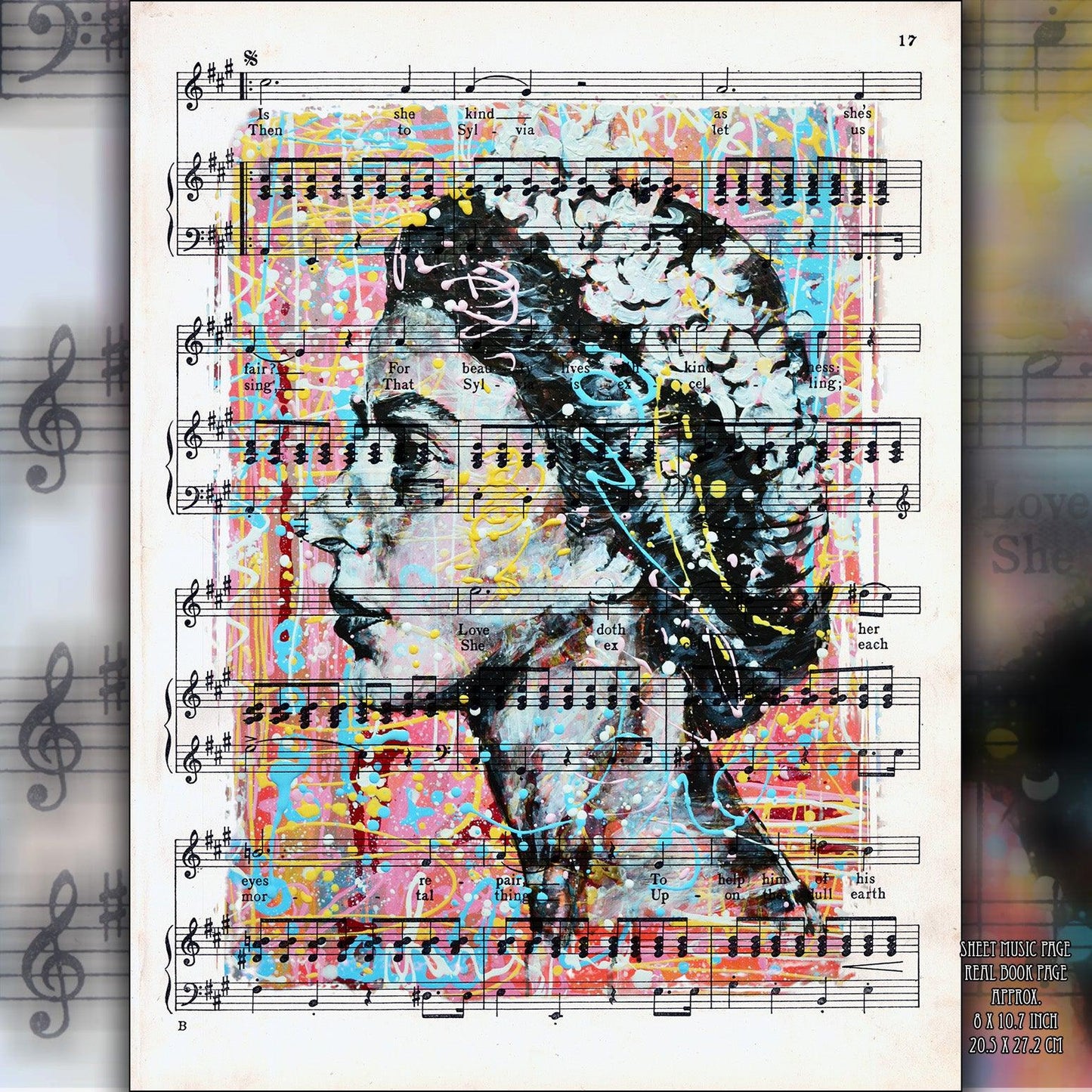 The Queen Art Poster on Vintage Dictionary Page - ArtCursor