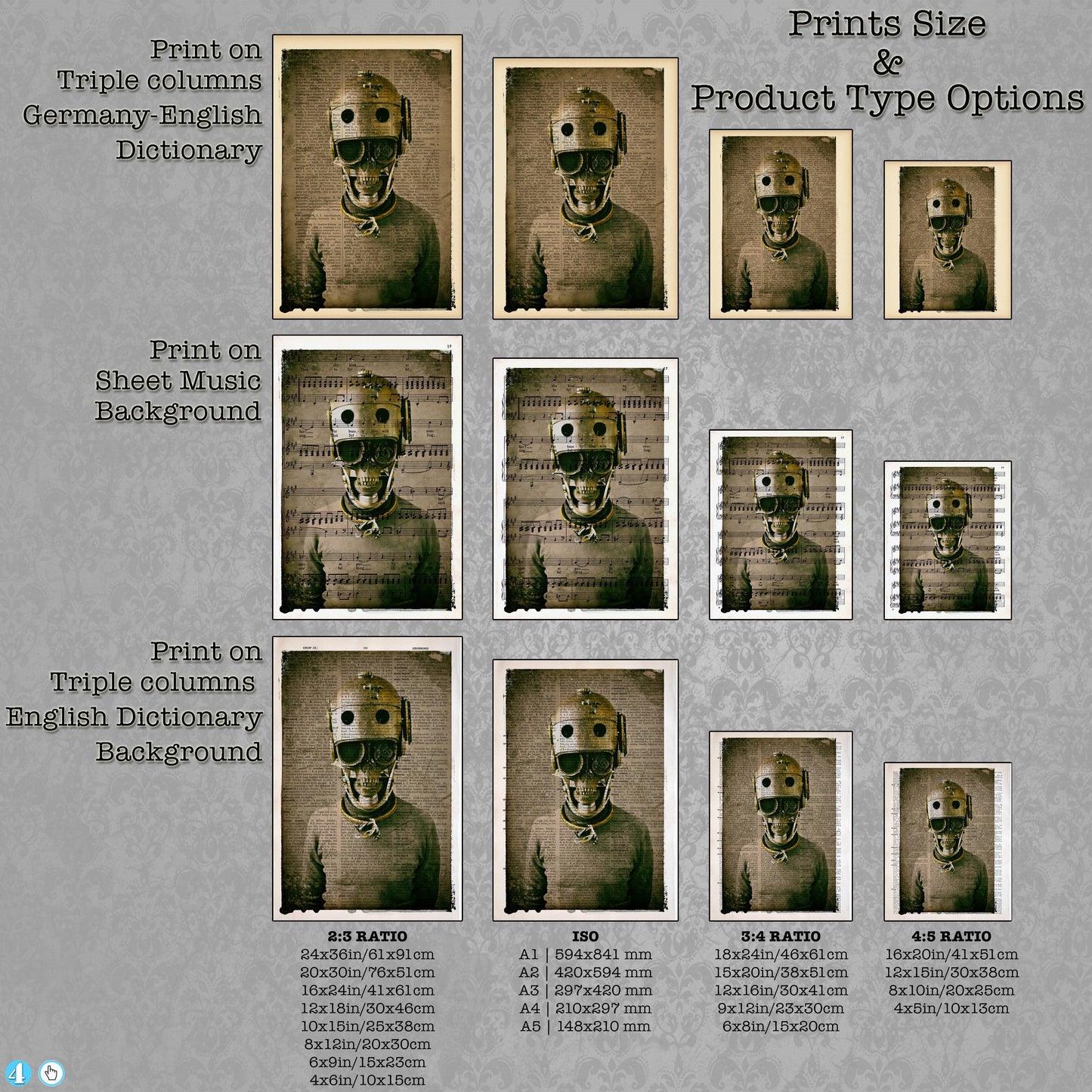 Deadly VR - Victorian Gothic Art on Vintage Dictionary Page - ArtCursor