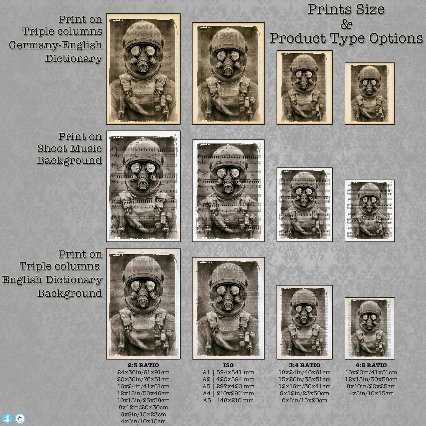 Morbid Astronaut - Victorian Gothic Art on Vintage Dictionary Page - ArtCursor