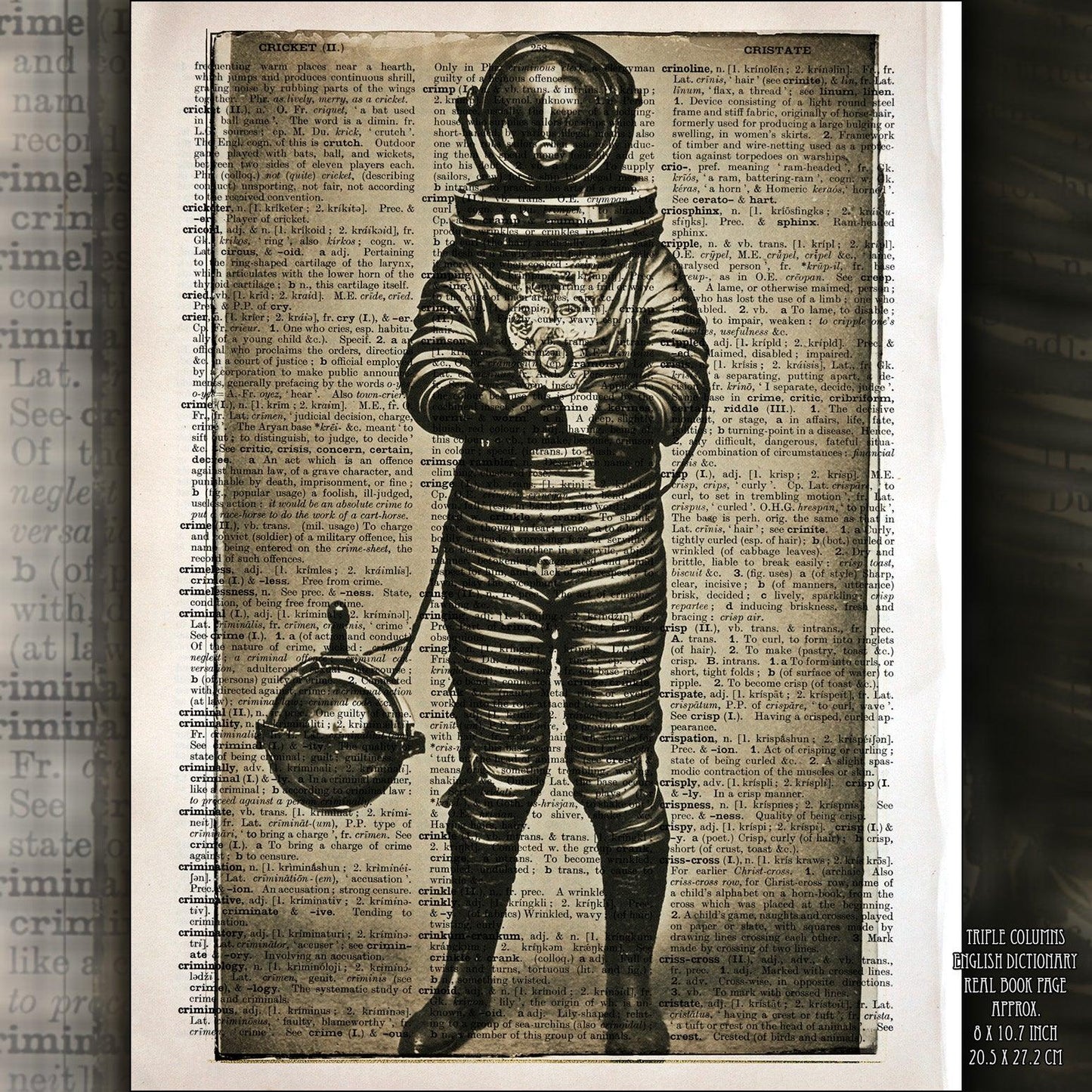 Aberrant Automata - Victorian Gothic Art on Vintage Dictionary Page - ArtCursor