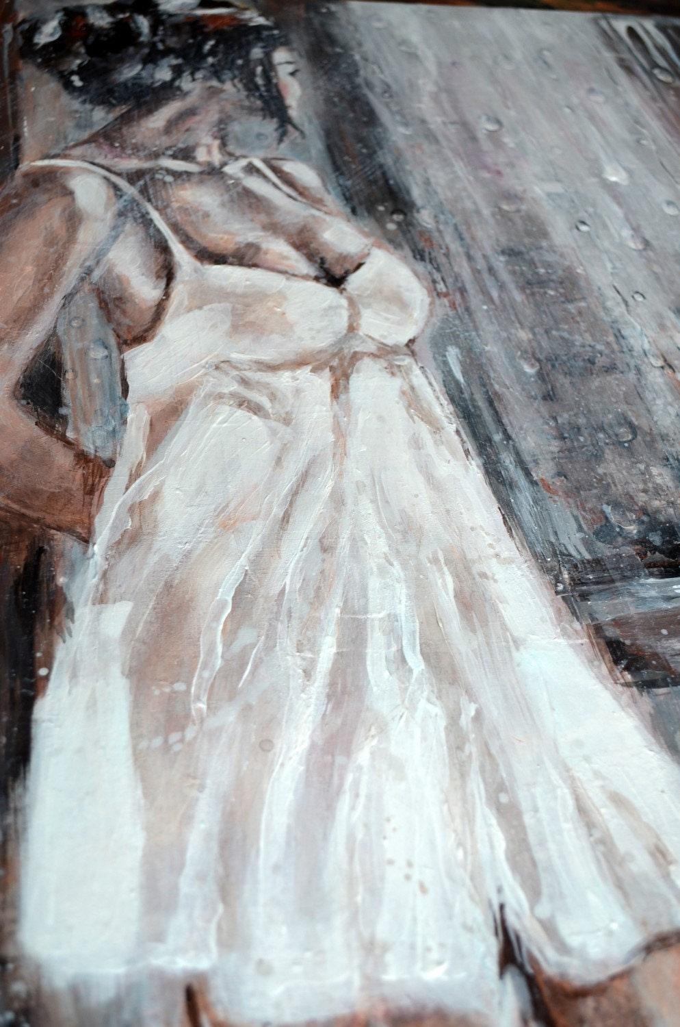 Rainy Morning - Original Painting Art on Canvas - ArtCursor