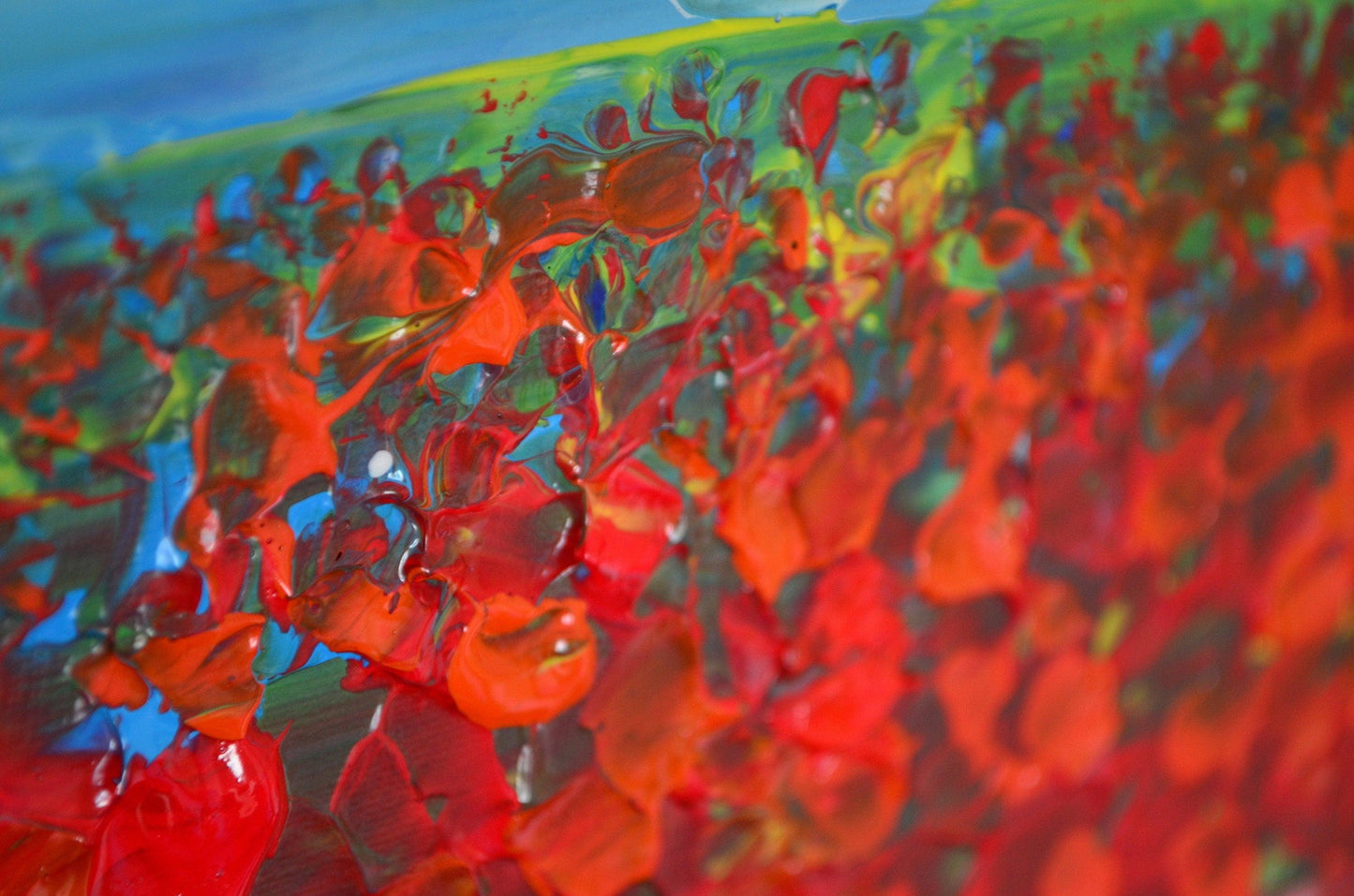 Field of Poppies - Original Palette Knife Painting Art on Canvas - ArtCursor