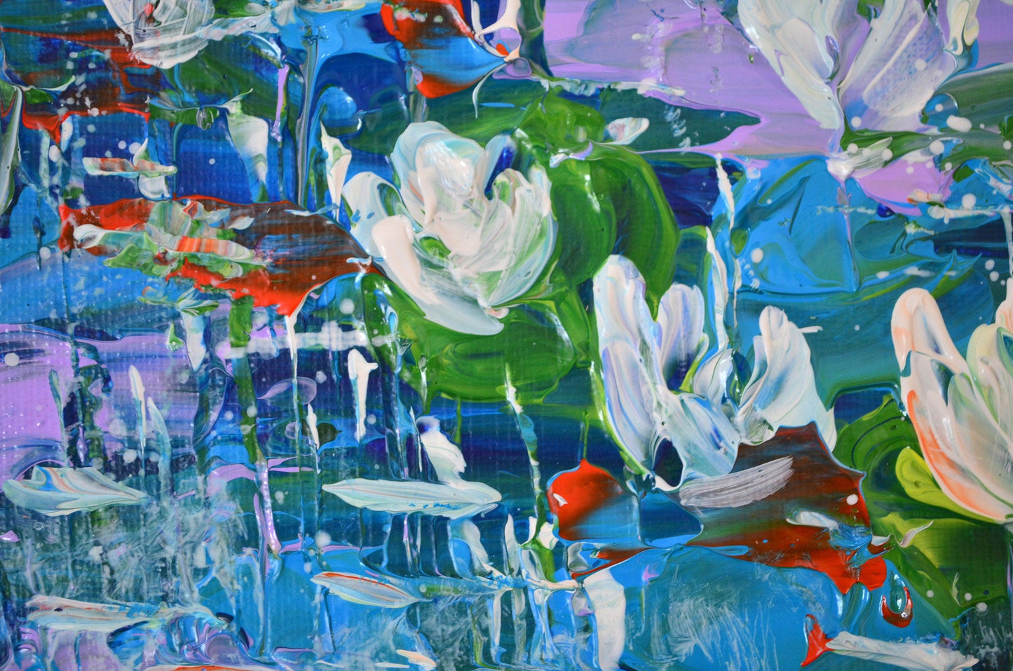 The Lake - Original Palette Knife Painting Art on Canvas - ArtCursor