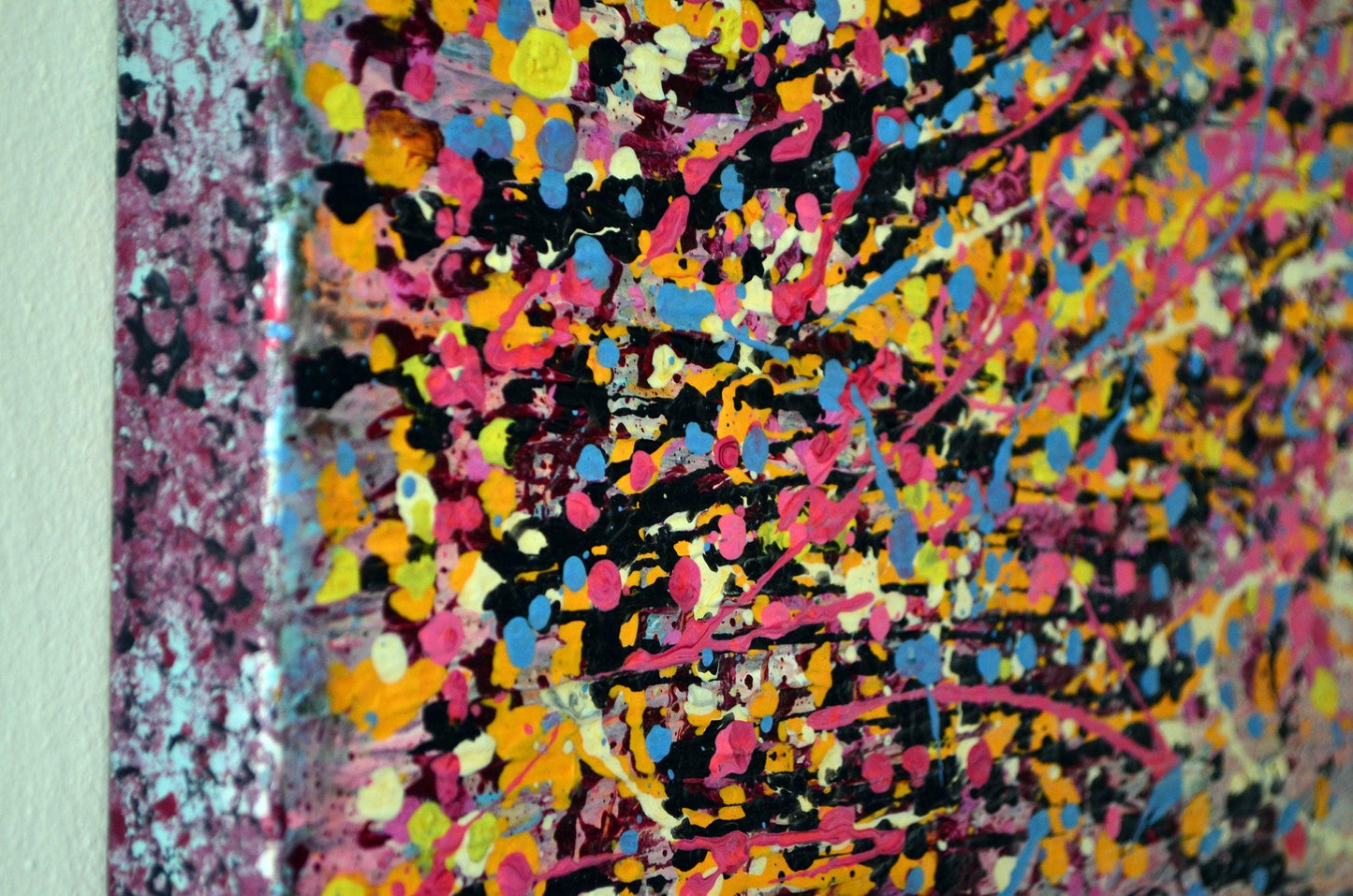 Pink Field - Original Abstract Painting Art on Large Deep Canvas - ArtCursor