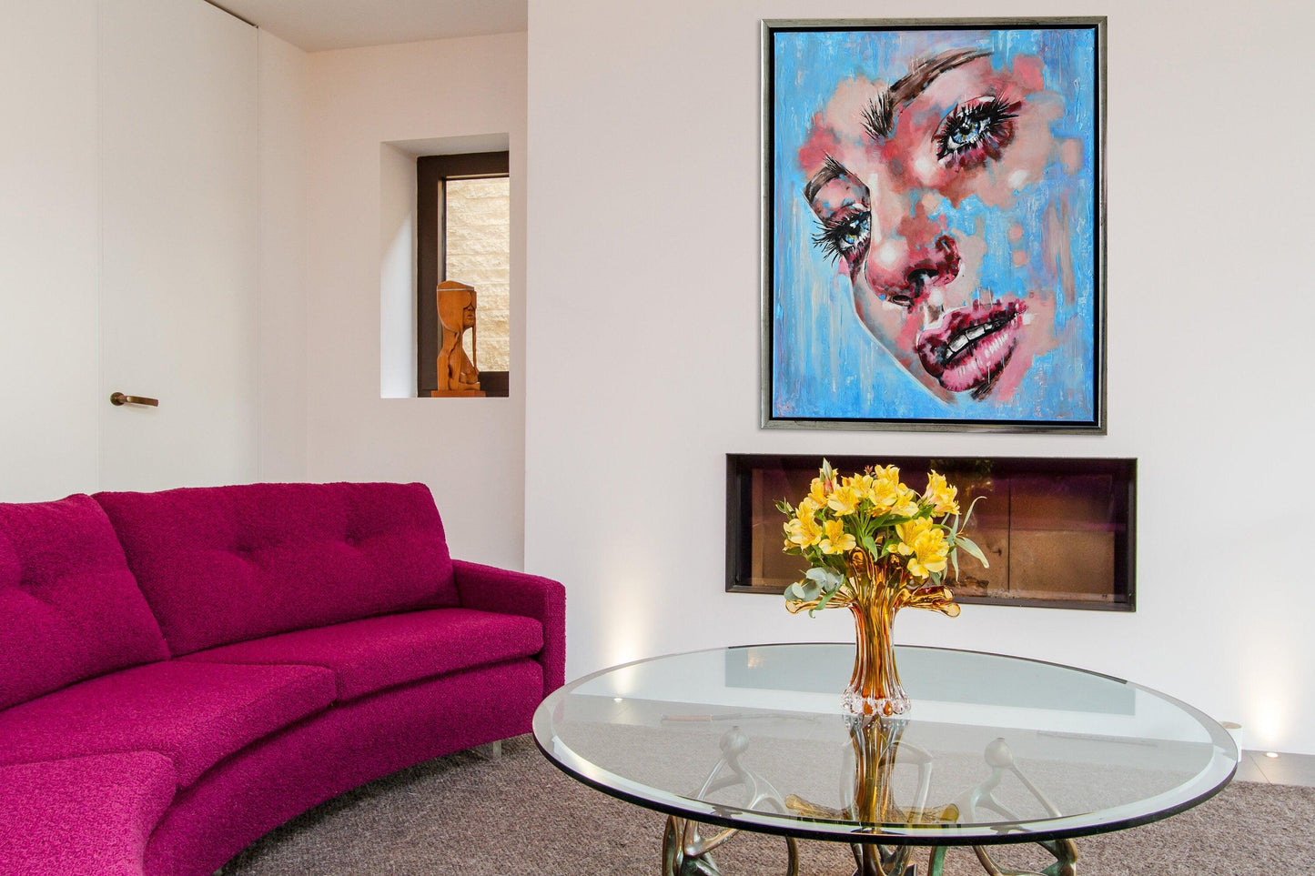 Sadness - Framed Original Modern Portrait Painting Art on Canvas - ArtCursor