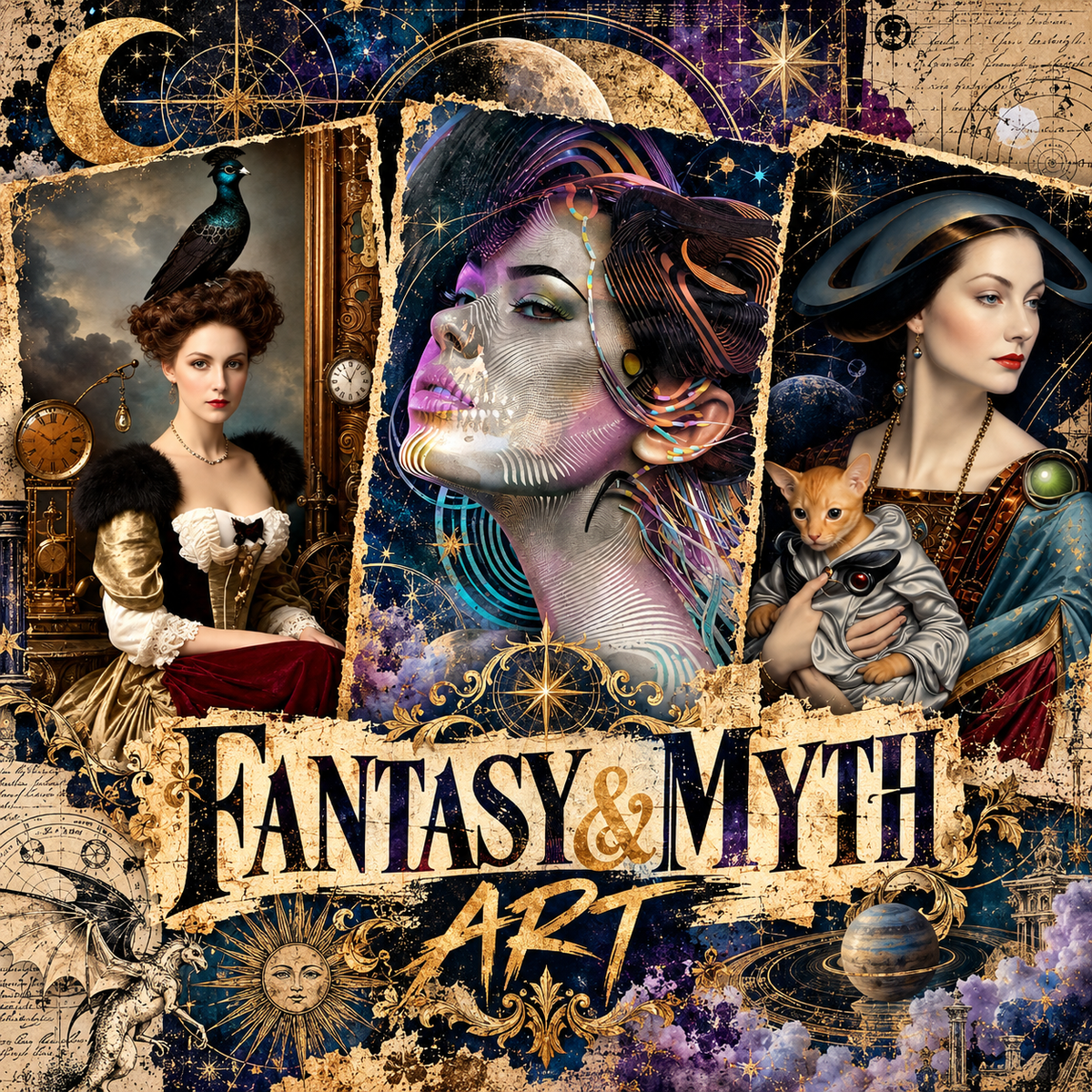 Fantasy & Myth Art collection – collage of original ArtCursor artworks