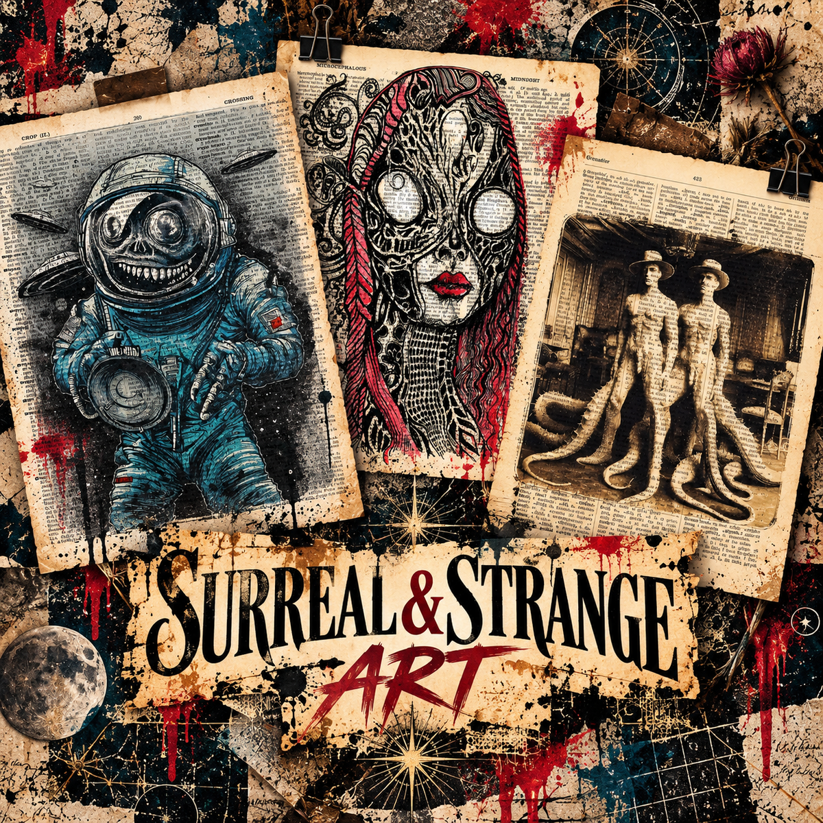 Surreal & Strange Art collection – collage of original ArtCursor artworks