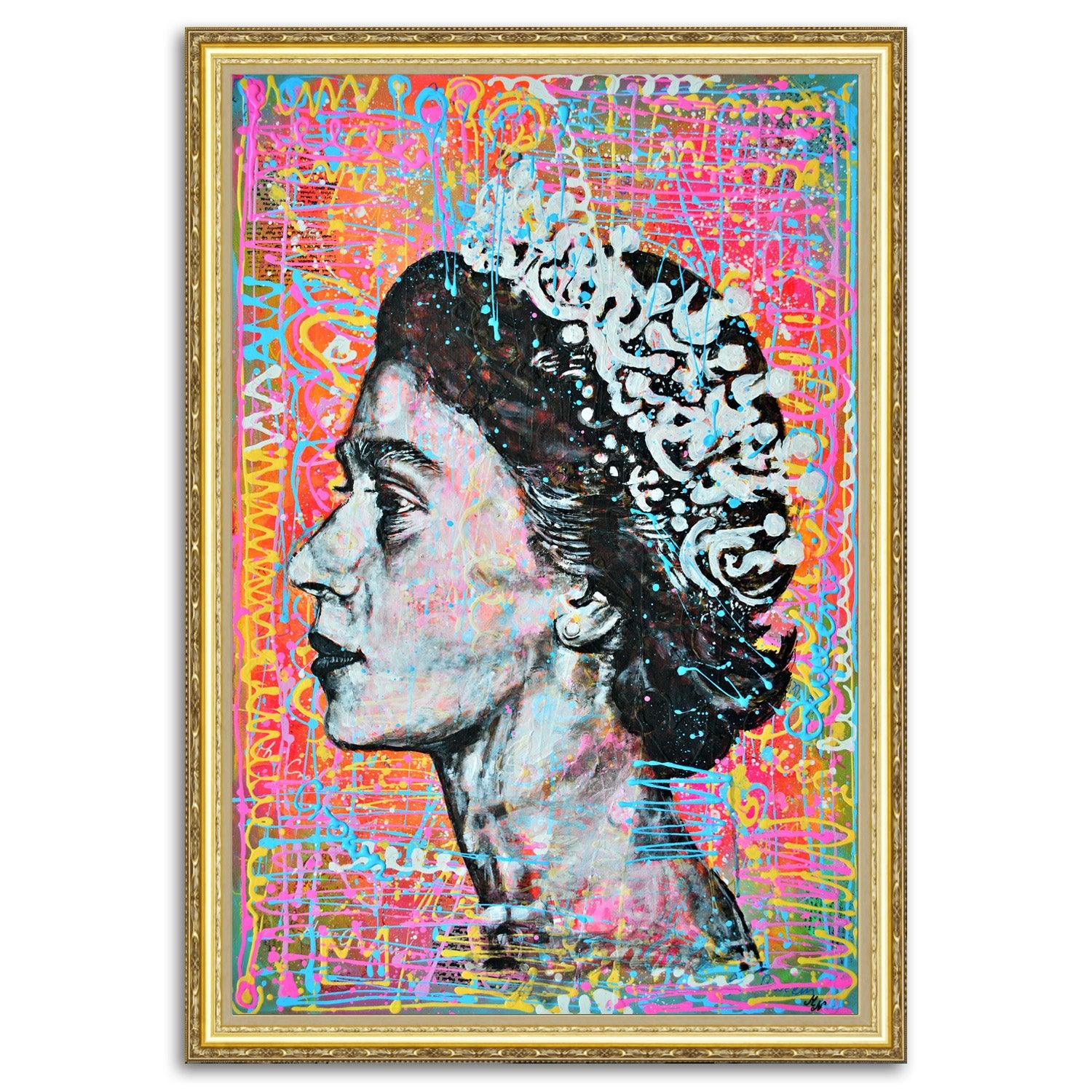 Queen Elizabeth II - Modern Pop Art Portrait Art - ArtCursor