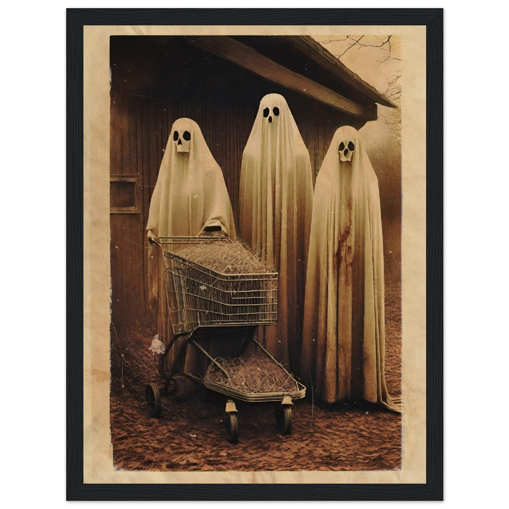 Haunting Shopping - Vintage Photography Style Gothic Decor, Creepy Poster, Dark Surreal Dreams, Funny Ghost, Supernatural