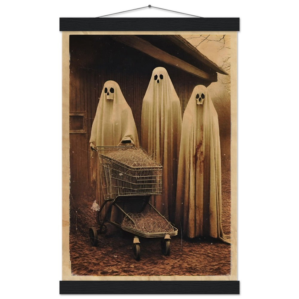 Haunting Shopping - Vintage Photography Style Gothic Decor, Creepy Poster, Dark Surreal Dreams, Funny Ghost, Supernatural