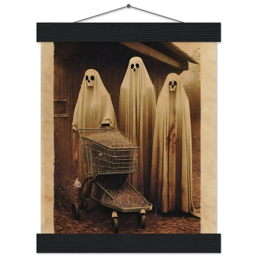 Haunting Shopping - Vintage Photography Style Gothic Decor, Creepy Poster, Dark Surreal Dreams, Funny Ghost, Supernatural