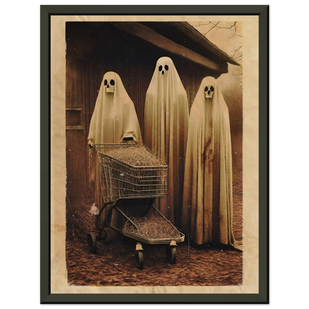 Haunting Shopping - Vintage Photography Style Gothic Decor, Creepy Poster, Dark Surreal Dreams, Funny Ghost, Supernatural