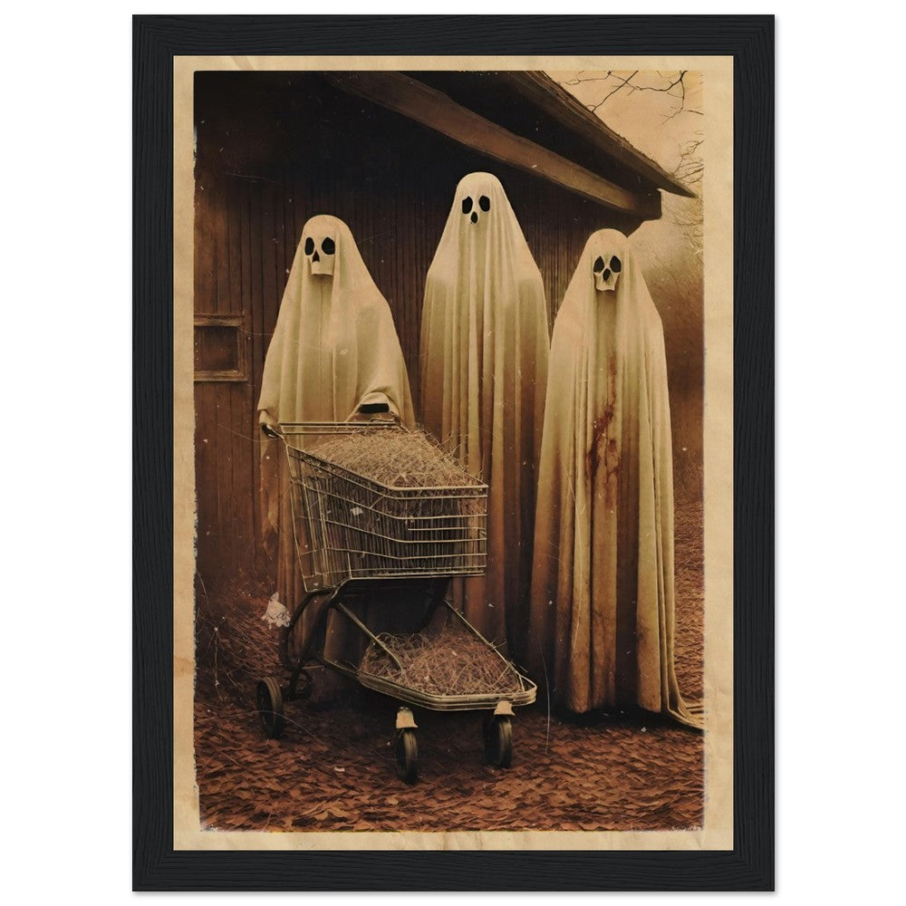 Haunting Shopping - Vintage Photography Style Gothic Decor, Creepy Poster, Dark Surreal Dreams, Funny Ghost, Supernatural