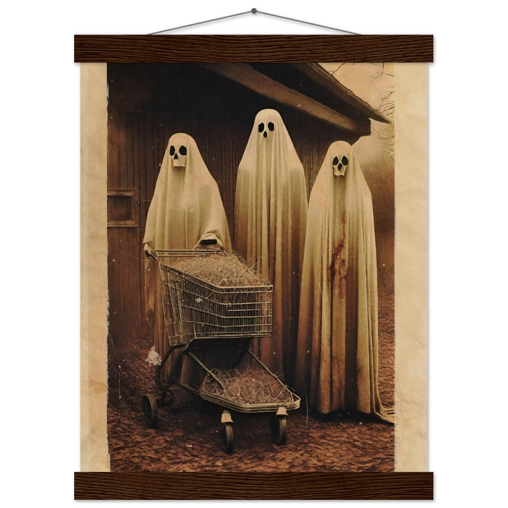 Haunting Shopping - Vintage Photography Style Gothic Decor, Creepy Poster, Dark Surreal Dreams, Funny Ghost, Supernatural