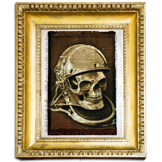 The Golden Skull - Victorian Gothic Art on Vintage Dictionary Page - ArtCursor