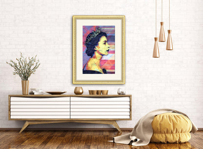Queen Elizabeth II - Pop Art Modern Poster Stylised Art no. 1 - ArtCursor