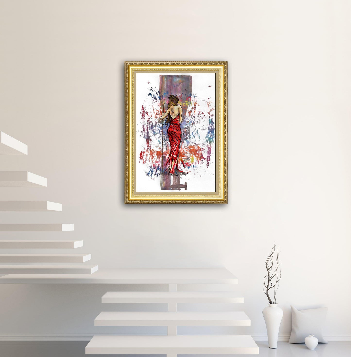 Girl In a Red Dress - ArtCursor
