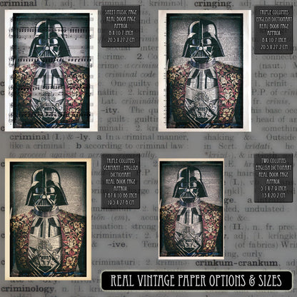 Victorian Darth Vader - Victorian Gothic Art on Vintage Dictionary Page - ArtCursor