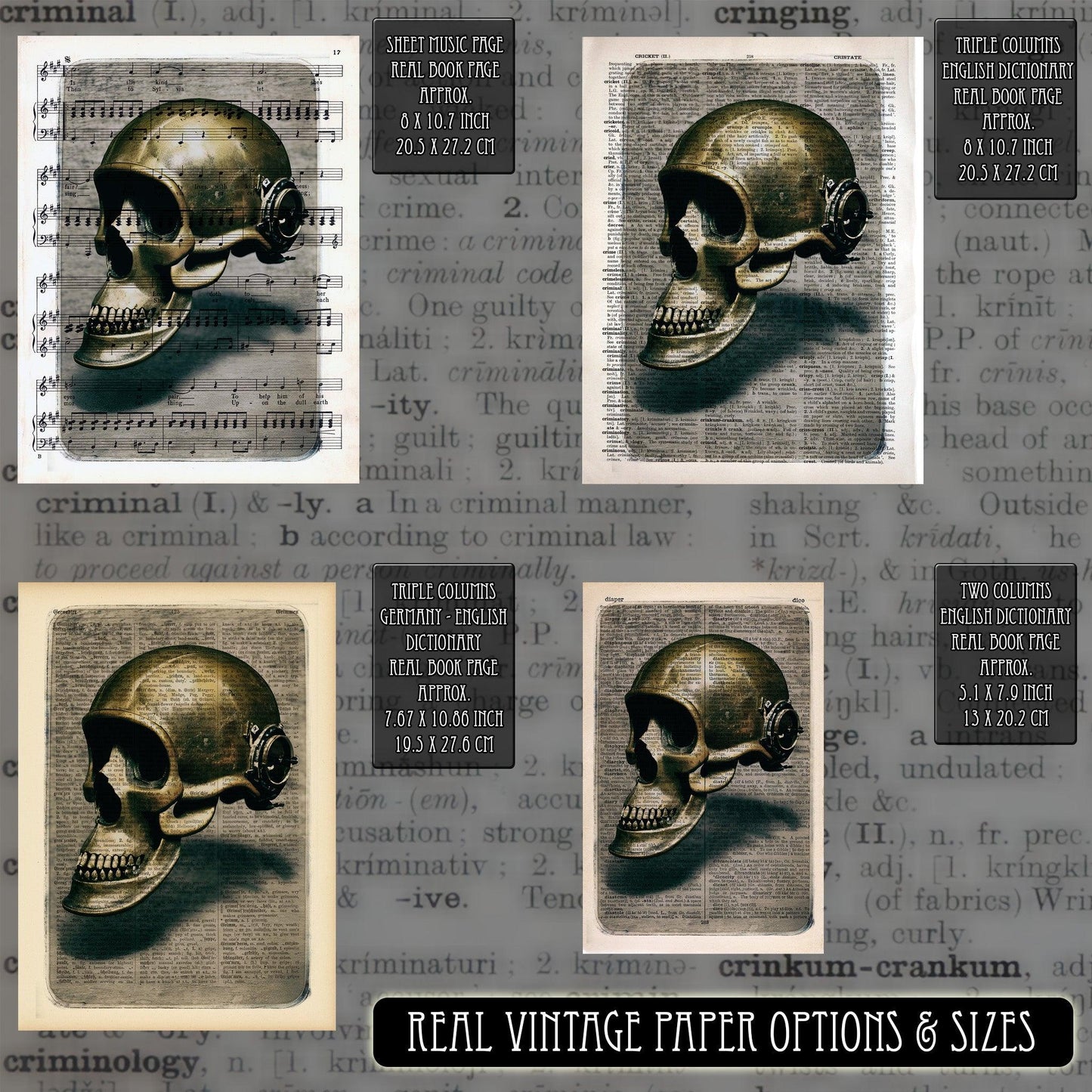 Monkey Artefact - Victorian Gothic Art on Vintage Dictionary Page - ArtCursor