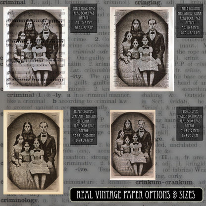 Spooky Succession - Victorian Gothic Art on Vintage Dictionary Page - ArtCursor