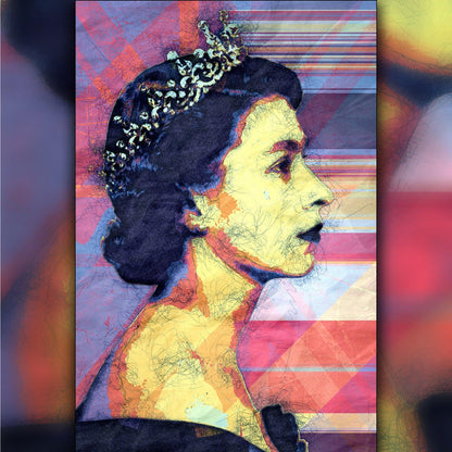 Queen Elizabeth II - Pop Art Modern Poster Stylised Art no. 1 - ArtCursor