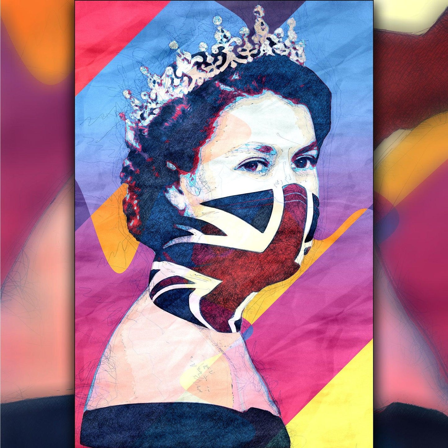 Queen Elizabeth II - The Union Jack Face Mask - ArtCursor