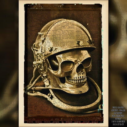 The Golden Skull - Victorian Gothic Art on Vintage Dictionary Page - ArtCursor