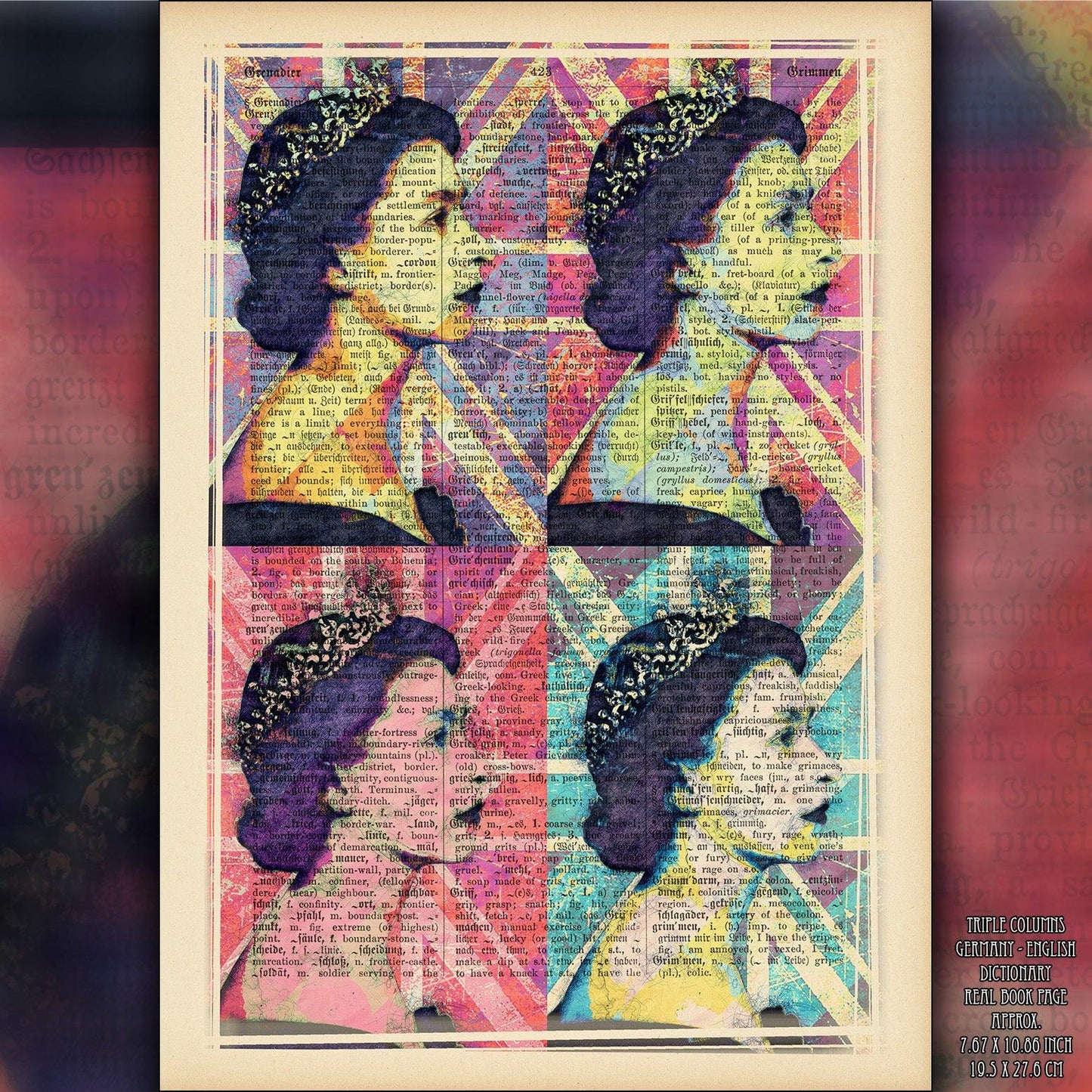 Queen Elizabeth II - Pop Art Andy Warhol Inspired Art Poster - ArtCursor