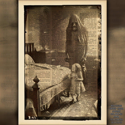 Child of Nightmares - Victorian Gothic Art on Vintage Dictionary Page - ArtCursor
