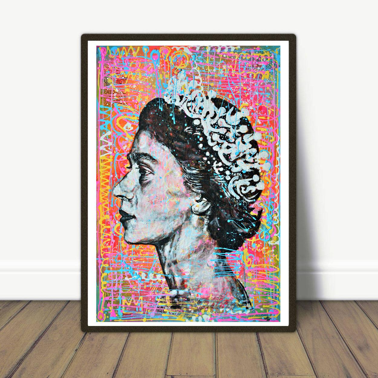 Queen Elizabeth II - Modern Pop Art Portrait Art - ArtCursor